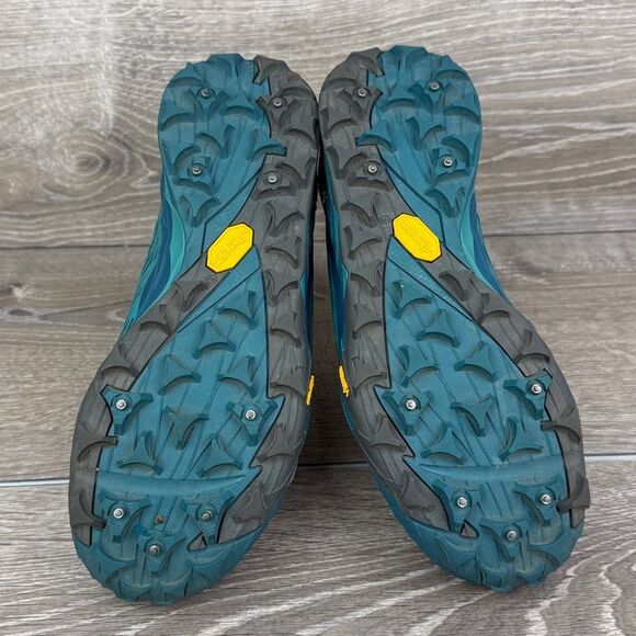 Merrell All Out Terra Ice Women’s Sz 6 Teal Lime Low Top Vibram Mountain Shoes - Picture 7 of 12